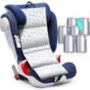 Car Seat Cooling Pad for Babies, Toddlers, Infants, Carseat Cooler Pad with 6 Removable Ice Packs for Summer Sun Heat Cover Protector(Add Water to The Ice Pack Until Full Before Freezing) (off-white)