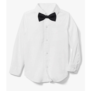 LOLANTA Boys Dress Shirts Button Down Shirt Long Sleeve Boys Kids Shirts and Tie Sets Solid Color Uniforms 2-13 Years