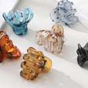 Butterfly Hair Clips: Flower Small Claw Clips for Women - 12pcs Matte Cute Hair Clips for Girls (Black + Gray + Dark Green + Light Brown + Coffee + Tortoise Shell)