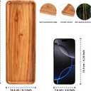 Handcrafted Acacia Wood Decorative Tray 2 Pack Multi-Functional Candle Tray, Smooth Polished Surface with Raised Edges,Stylish Wooden Accent for Living Room, Bedroom, or Bathroom-11.4*4.1*0.59 inches