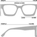 livho Oversized Eyewear Frame for Woman and Men - Rectangle Fashion Glasses for Computer, Chic Preppy Frame