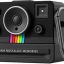 QINGQING Compatible with AirPods Pro 3 Case,2025 Silicone Cover Retro Camera Design Case,Carabiner & Cleaning Kit Included,Shock Resistant,Full Protection for AirPods Pro 3rd Generation (Black)