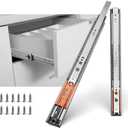 LONTAN 5 Pairs Soft Close Push to Open Drawer Slides 14 Inch Heavy Duty Side Mount Dresser Rails Metal Ball Bearing and Full Extension Cabinet Drawer Slides 100 LB Capacity
