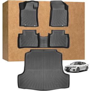 Floor Mats for Nissan Maxima 2016-2023 (for S/SL/SR/SV/Platinum), Heavy Duty TPE Waterproof Non-Slip All Weather Protection Custom, Floor Mats & Cargo Liner