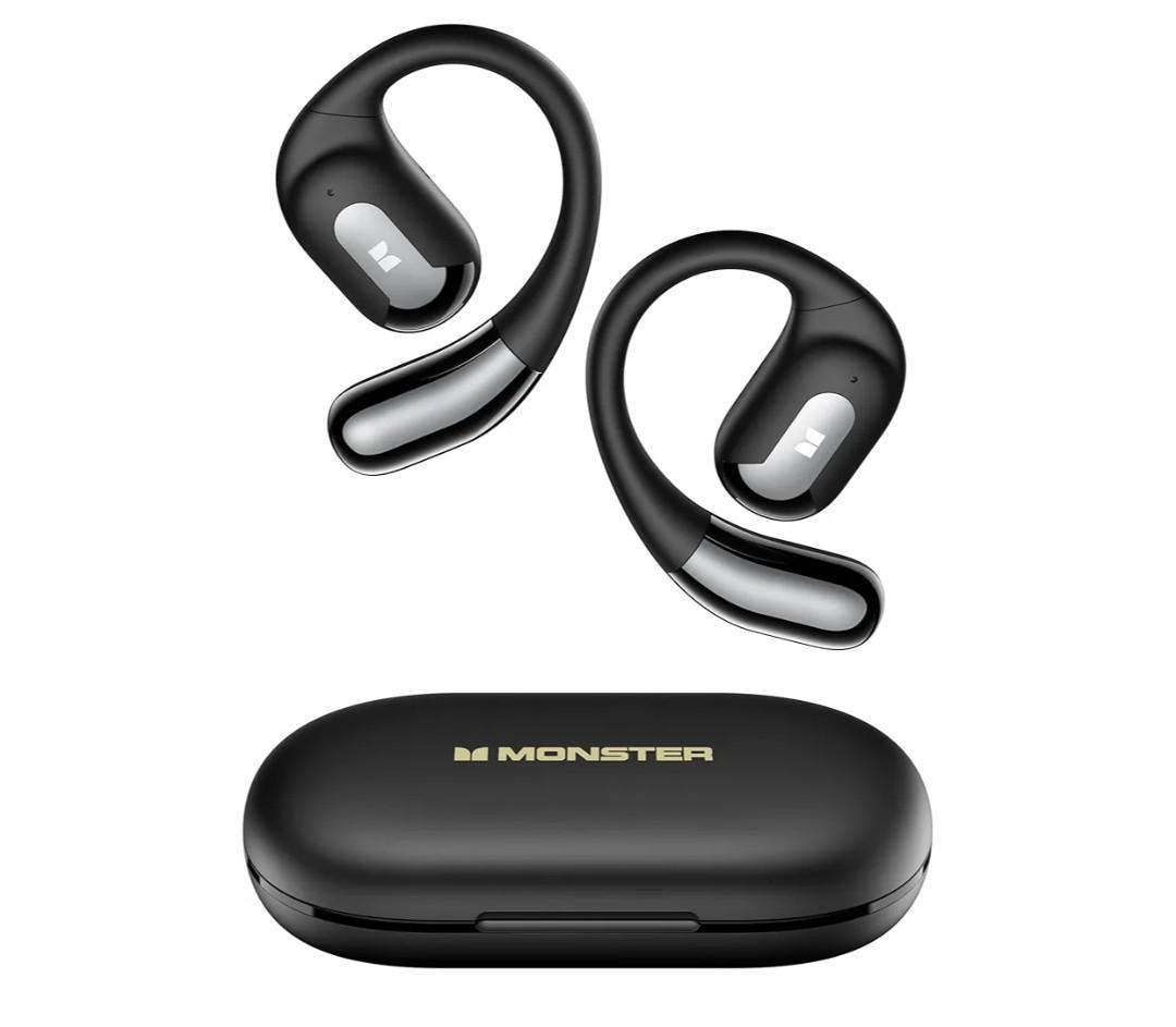 Monster Open Ear AC317 Headphones, Wireless Headphones with Premium Stereo, Bluetooth 5.4, 24H Playback, Crystal Clear Calls, USB-C Charging, Touch Control, Sweat Resistant Open Ear Wireless Earbuds