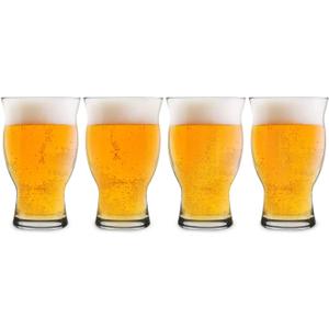 USA Made Nucleated Tulip Pint Glasses for Better Head Retention, Aroma and Flavor- 16 oz Ultimate Pint Glass for Beer Drinking- IPA Beer Glasses For Men- Cool Beer Glass Stackable Design- 4 Pack