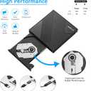 External DVD Drive USB 3.0 USB C CD Burner CD/DVD +/-RW Optical Drive, Slim Portable DVD CD ROM Rewriter Writer Duplicator for Laptop Desktop PC Windows 11/10/8/7 MacBook Mac Linux OS Apple