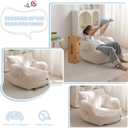 MAXYOYO Kids Bean Bag Chair, Stuffed Toddler Bean Bag Sofa with Filler Bean Bag Chair for Boys and Girls, Lazy Sofa with Pocket Floor Chair for Gaming, Reading, Beige