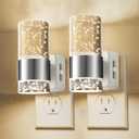 L LOHAS LED Night Light,Dimmable Night Lights Plug into Wall, 2 Pack Acrylic Nightlights with 0-100 LM Adjustable Brightness, 3000K Plug in Night Light with Dusk to Dawn Sensor, for Bathroom Hallway