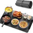 Food Warming Mat, Silicone Electric Warming Tray with 3 Modes Temperature & Fast Heating, Raised Feet Protects Table, Roll Up Buffet Hot Plates Heat Pad, Portable Food Warmer for Parties Home Travel