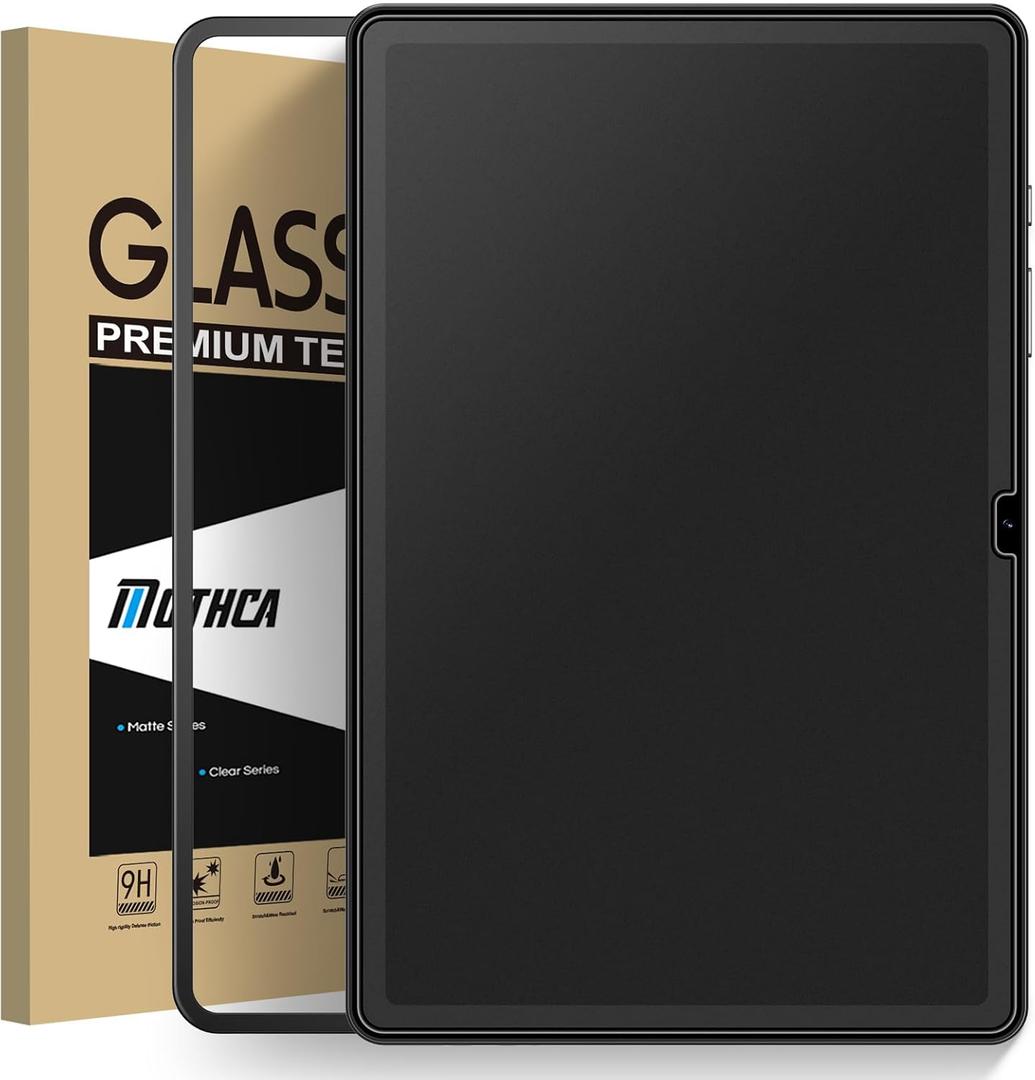 Mothca Matte Glass Screen Protector for Samsung Galaxy Tab A9 Plus/A9+ 5G 11-inch 2023 Model (SM-X210/X216/X218) with Installation Frame, Anti-Glare & Anti-Fingerprint Tempered Glass, Smooth as Silk