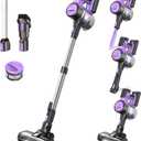 DEVOAC Cordless Vacuum Cleaner for Home, 45Kpa Lightweight Stick Vacuum with Powerful Suction, Rechargeable Battery Up to 50mins, Handheld Vacuum Cleaners for Hardwood Floor, Carpet, Pet Hair (Violet)