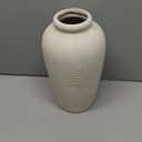 Emotionally Grounded Vase, Vaseking Large Ceramic Rustic Vase, 11 inch Minimalist Decorative Farmhouse Tall Vases for Home Decor, Living Room, Enterway, Table Decoration, White