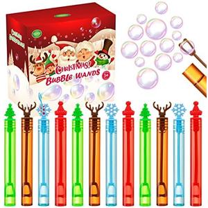 20 Pack Christmas Bubble Wands, Mini Bubble Toys for Christmas Party Favors, Novelty Supplies, Christmas Toys for Girls Boys Kids Classroom Rewards Sock Fillers Gifts