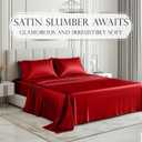 DECOLURE Satin Bed Sheets - 4 Piece Luxury Silky Full Size Bedding Set - Softer Than Silk, Wrinkle-Free with 15 Deep Pocket Fitted Sheet, Perfect for Hair & Skin, Gifts for Women (Red)