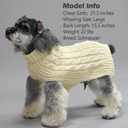 kyeese Dog Sweaters for Small Dogs with Golden Thread Turtleneck Dog Cable Knit (Beige)