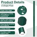 Gisafai 2 Pack 4ft U Channel Sign Post 1.12lb Metal Steel with Galvanized Coating Heavy Duty Sign Post for Outside, Garden, Courtyard, Farm, Easy Mounting Traffic Intersection (Green)