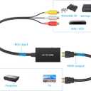 Tengchi RCA to HDMI Converter, Composite to HDMI Adapter Support 1080P PAL/NTSC Compatible with PS one, PS2, PS3, STB, Xbox, VHS, VCR, Blue-Ray DVD Players