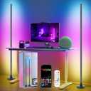 LED Floor Lamp, Corner Lamp Compatible with Alexa, Set of 2 Corner Floor Lamp with Music Sync, Controlled Synchronously or Individually