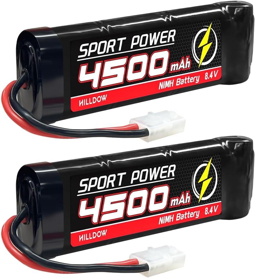 Hilldow 8.4V 4500mAh NiMH Battery with TMY Connector RC Rechargeable Battery for RC Car Trucks RC Vehicles(2 Packs)