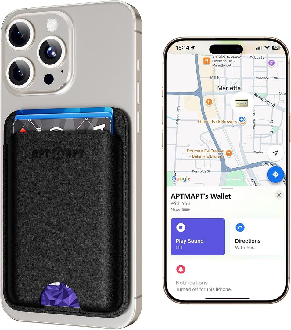 for Magsafe Wallet for iPhone 17/16/15/14/13/12 Series Black | Works with Apple Find My | Stronger Magnetic | 3 Cards Holder | Ultra-Slim | Wireless Charging