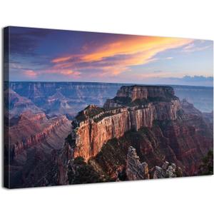 Grand Canyon Mountain Wall Art Sunset Arizona National Park Landscape Wall Decor Nature Western Decor USA Scenery Canvas Prints Painting Artwork for Living Room Bedroom Office Home Decoration 32x48"