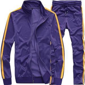MACHLAB Men's Activewear Full Zip Warm Tracksuit Sports Set Casual Sweat Suit (Medium, Lake Purple)