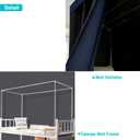 NKM Blackout bunk Bed Curtains with Canopy Bed Frame,bunk Bed Tent for top bunk,Suitable for Single Bed in Student Dorm, 35.4"W x 74.8"L