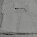 ILANGO 2 Piece Bathroom Rugs Bath Mat Set, Dries Quickly,Non Slip Fluffy Shaggy Bath Washable Mats with U-Shaped Toilet Rug Set for Bathroom,Tub,Toilet (White,17" x 24" + 22" x 24")