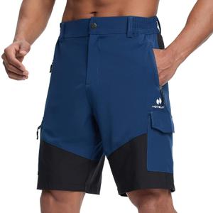HOTSUIT Quick Dry Men's Lightweight Hiking Casual Cargo 9" Shorts with 5 Pockets (Blue, XXL)