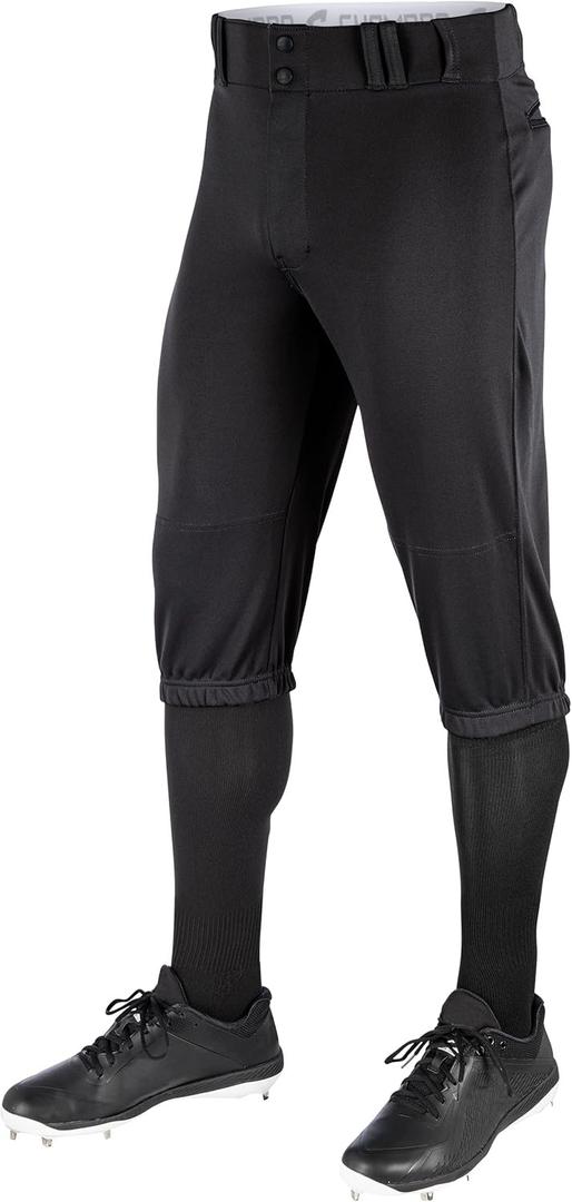 Champro Men's Triple Crown Knicker Style Knee-Length Baseball Pants (Medium, Black)