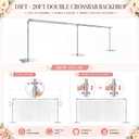 Breezehug 10ft x 20ft Double Crossbar Backdrop Stand, Adjustable Heavy Duty