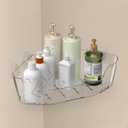 Acrylic Corner Shower Caddy, Strong Adhesive Shower Organizer Clear Wall Mounted Bathroom Shelf No Drilling Basket Rack for Bathroom Kitchen Dorm Toilet