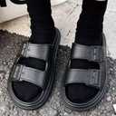 Cloud Slide Sandals for Women Men Pillow Slippers With Ultra Comfort Recovery Beach Shoes Low Arch Support (Black)