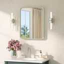 TETOTE Brushed Nickel Mirror 16 x 20 Brushed Nickel Metal Framed Bathroom Mirror, Tempered Glass, Modern Farmhouse Wall Mounted Mirror for Decorative(Horizontal/Vertical)