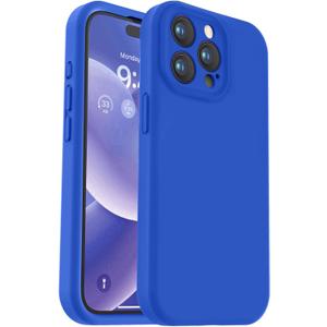 Vooii Compatible with iPhone 15 Pro Case, Upgrade Defender Liquid Silicone, [Enhanced Camera Protection] [Soft Anti-Scratch Microfiber Lining] Shockproof Phone Case iPhone 15 Pro 6.1 inch - Klein Blue
