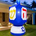 MICOCAH 6 FT Hanukkah Inflatables Outdoor Decorations, Inflatable Dreidel Built-in LED Lights Blow Up Yard Decoration, Hanukkah Decorations for Home Garden Lawn Hanukkah Decor Holiday Party, G6-3