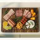 Square End Grain Acacia Wood Cutting Boards for Kitchen, 1.5 in Thick Butcher Block Construction for Stability, 14 in Square Medium Cutting Boards with Gift Box, Juice Groove and Handle