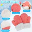 Kids Toddler-Winter-Knit-Mittens Warm Thick Fleece Snow Gloves for Cold Weather Outdoor 2-6Years Boys Girls (Pink)