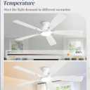 Fanbulous 52 inch Ceiling Fans with Lights, Smart Flush Mount Ceiling Fan and Remote APP, Modern Low Profile, 3CCT 20W LED with 6-Speeds Quiet Reversible Motor for Bedroom, Living Room, Kitchen, White