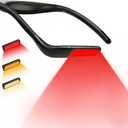 630nm Red Neck Reading Light - Zero Blue Light, Rechargeable Dimmable Portable LED Red Neck Book Lamp for Reading, Crafts, Knitting, Crochet at Night, Ideal Gift for Readers and Craft Lovers (Black)