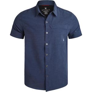 Spyder Mens Short Sleeve Button Down Shirts - Lightweight Stretch Casual Collared Dress Shirts for Men Travel Office Workwear (M)