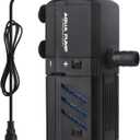 Submersible Aquarium Internal Filter 6W, Adjustable Fish Tank Filter with 132 GPH Water Pump for 1-10 Gallon Fish Tank Black (132GPH, 6W)