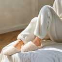 ULTRAIDEAS Women's Fuzzy Slip-on Slippers, Cozy Indoor House Shoes with Memory Foam (White, XL)