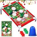 Gemscream Christmas Bean Bag Toss Games with 6 Bean Bags Portable PVC Framed Santa Claus Corn Hole Game Set for Kids Adult Xmas Holiday Theme Outdoor Indoor Game Party