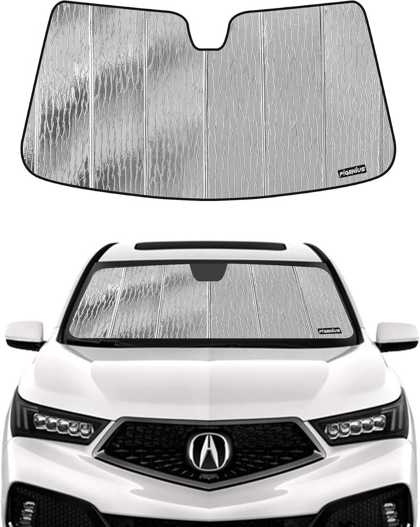 Pigenius Windshield Sunshade for Acura MDX 2014-2020, Reversible Silver/Black