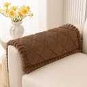 Smiry Fuzzy Couch Cover for Dogs, Non Slip Washable Pet Sofa Cover, Scratch Proof Hair Resistant Plush Sofa Slipcover, Pet Friendly Couch Cushion Protector for Cat, Brown, 27.6" x 27.6"