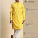 Pro-Ethic Style Developer Mens Indian Traditional Cotton Kurta Sets, Men Kurta Set Indian Wedding Dress (A-117) (Yellow)