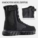 FREE SOLDIER Men's Tactical Boots 8 Inches Lightweight Combat Boots Durable Suede Leather Military Work Boot Desert Boot (10, Deep Black)