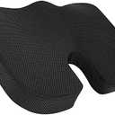 Amazon Basics Comfortable Seat Cushion for Office Chairs, Enhanced Memory Foam, Black